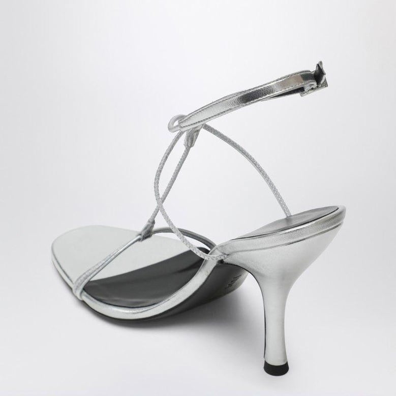 mixer sandal in silver leather by Selfnex