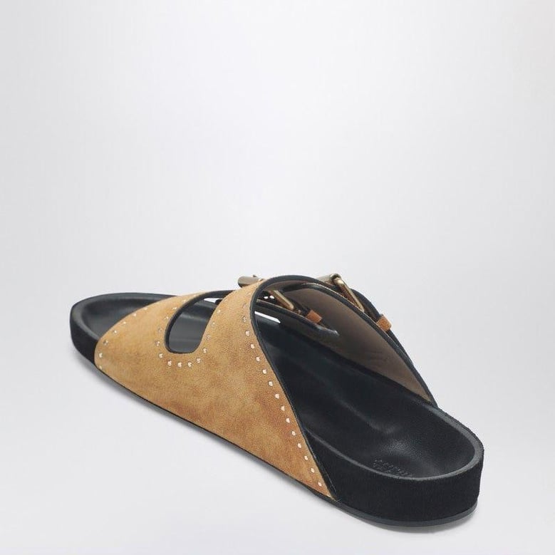 lennyo sandals in hazelnut suede by Selfnex