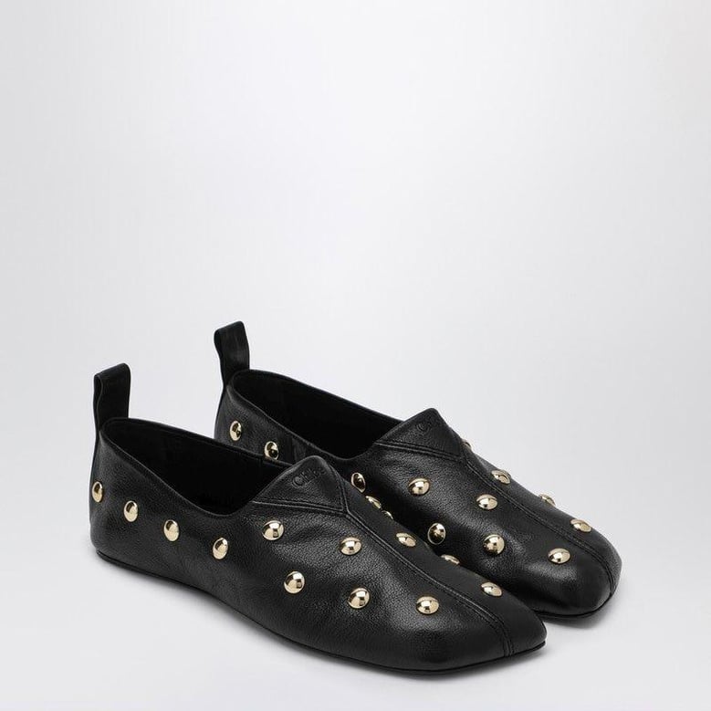 black rita ballerinas in studded leather by Selfnex