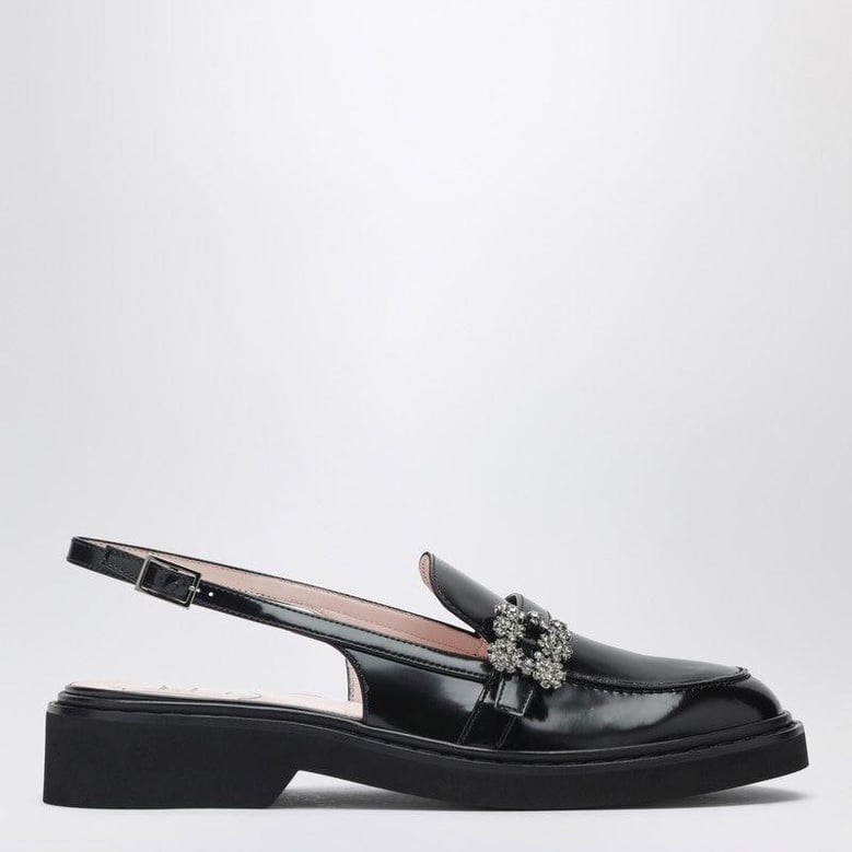 viv rangers black slingback loafers by Selfnex
