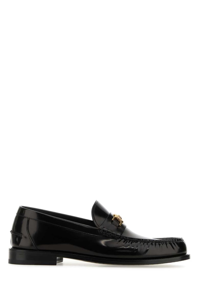 black leather medusa 95 loafers by Selfnex
