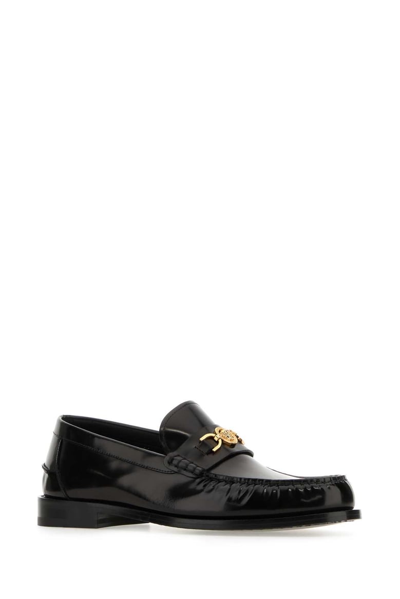 black leather medusa 95 loafers by Selfnex