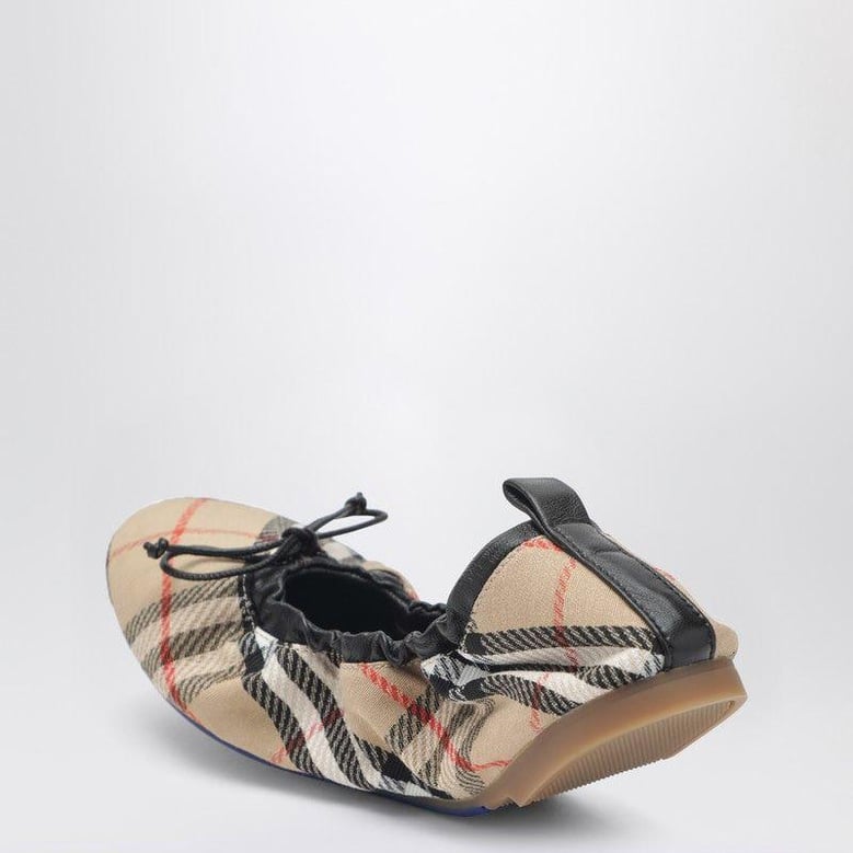 fawn check ballet flats beige by Selfnex