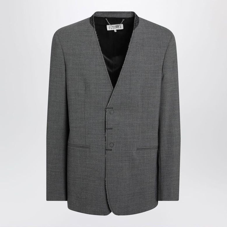 grey mélange woolblend jacket by Selfnex