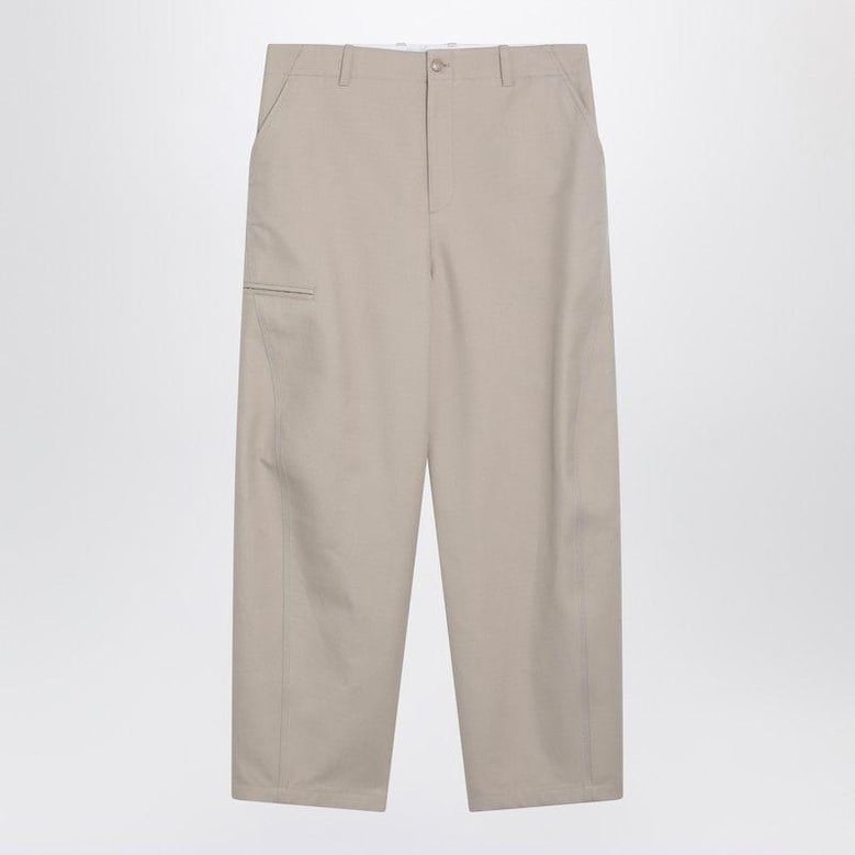 beige cotton trousers by Selfnex