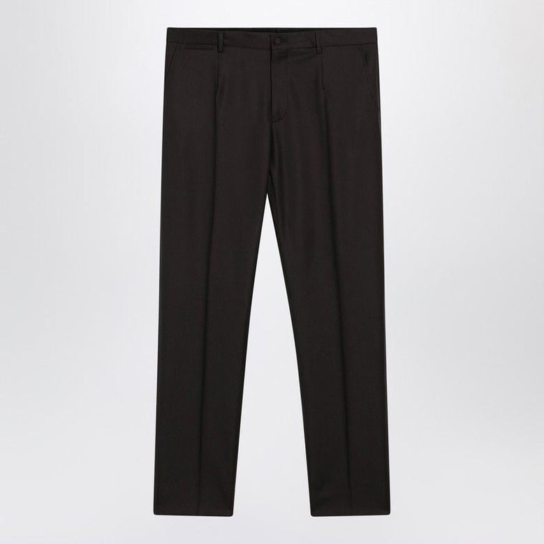 brown wool trousers by Selfnex