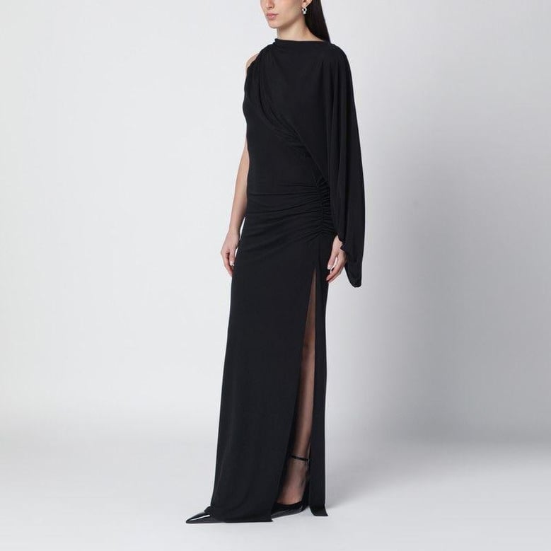 black selene oneshoulder long dress by Selfnex