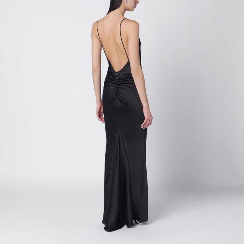 black ninfea dress with back draping by Selfnex