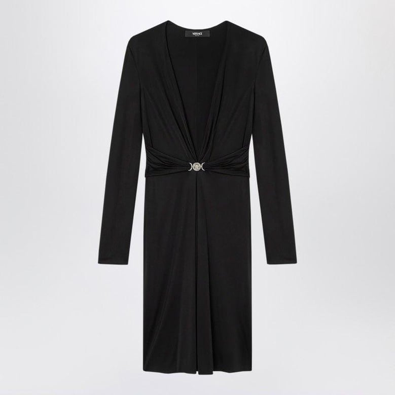 black viscose jersey midi dress by Selfnex