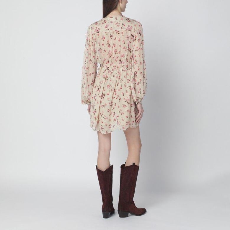 loriena beige dress with floral print by Selfnex