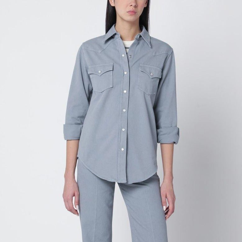 bluegrey cotton shirt by Selfnex