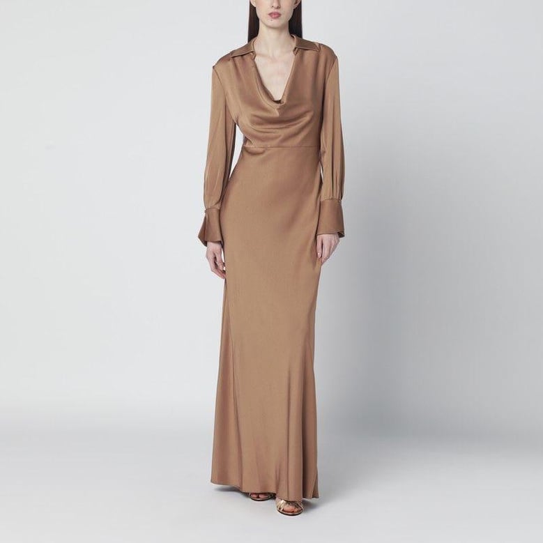 adelle satin dress with draping by Selfnex