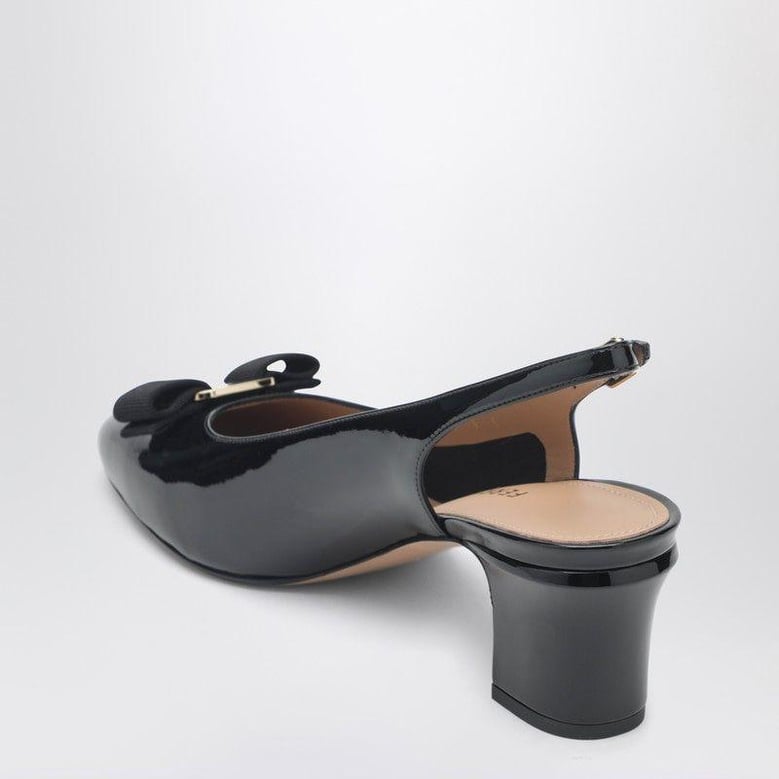 black vara bow slingback shoes by Selfnex