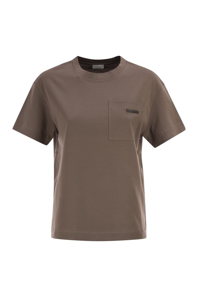 cotton jersey t-shirt with shiny tab by Selfnex