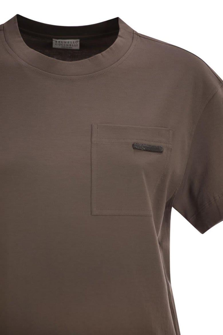 cotton jersey t-shirt with shiny tab by Selfnex