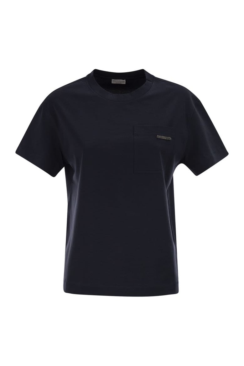 cotton jersey t-shirt with shiny tab by Selfnex