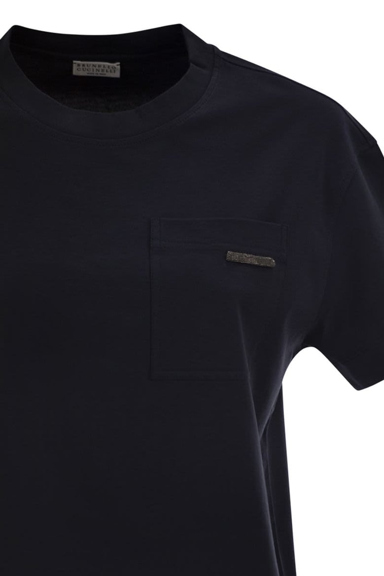 cotton jersey t-shirt with shiny tab by Selfnex