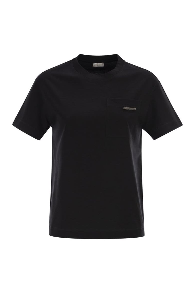 cotton jersey t-shirt with shiny tab by Selfnex