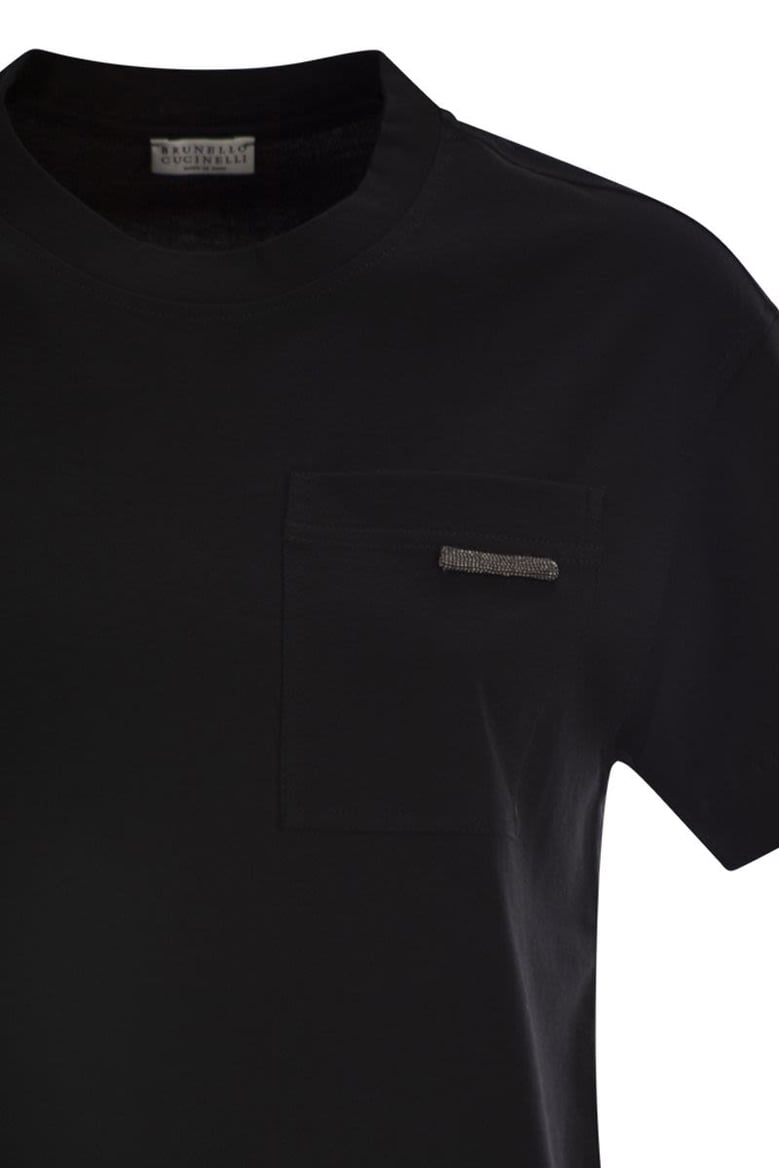 cotton jersey t-shirt with shiny tab by Selfnex