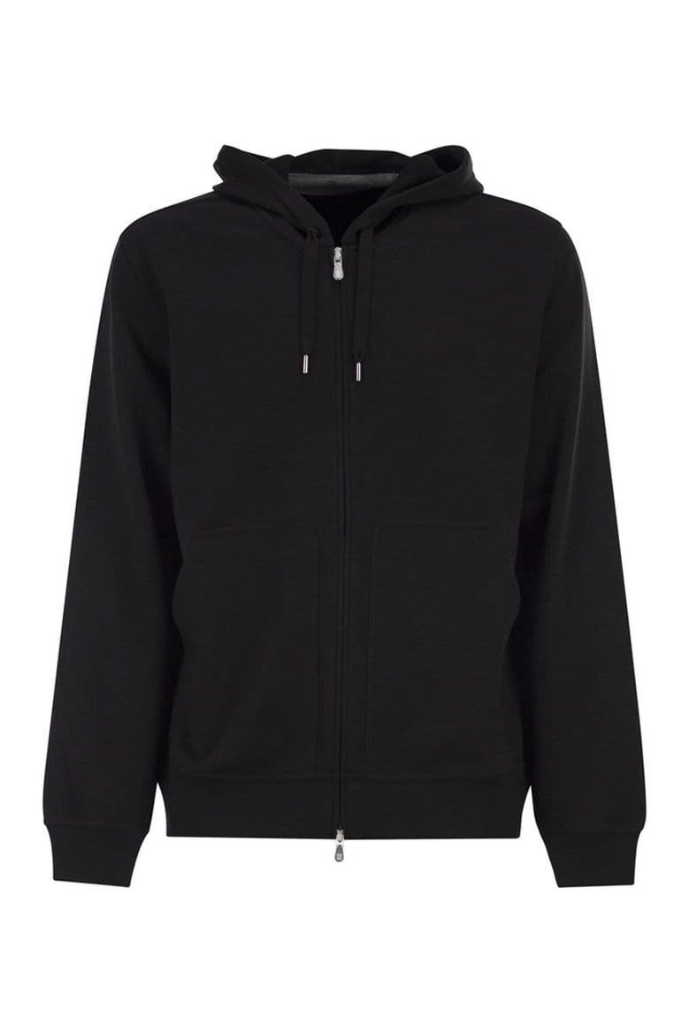 cotton fleece topwear with zip and hood by Selfnex