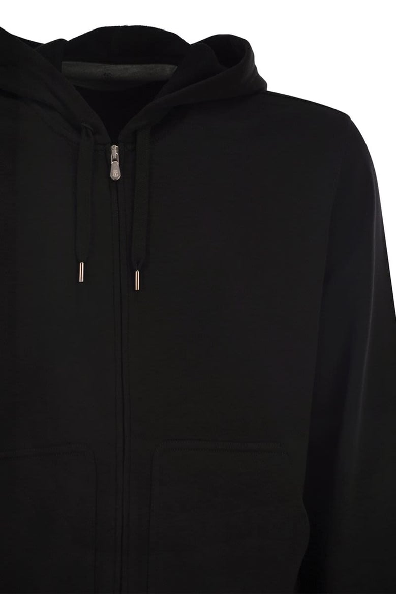 cotton fleece topwear with zip and hood by Selfnex