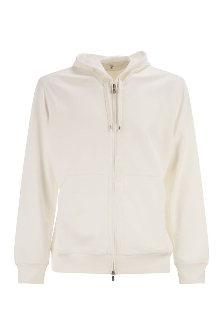 cotton fleece topwear with zip and hood by Selfnex