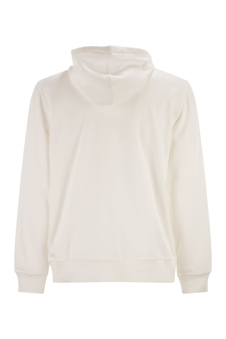 cotton fleece topwear with zip and hood by Selfnex