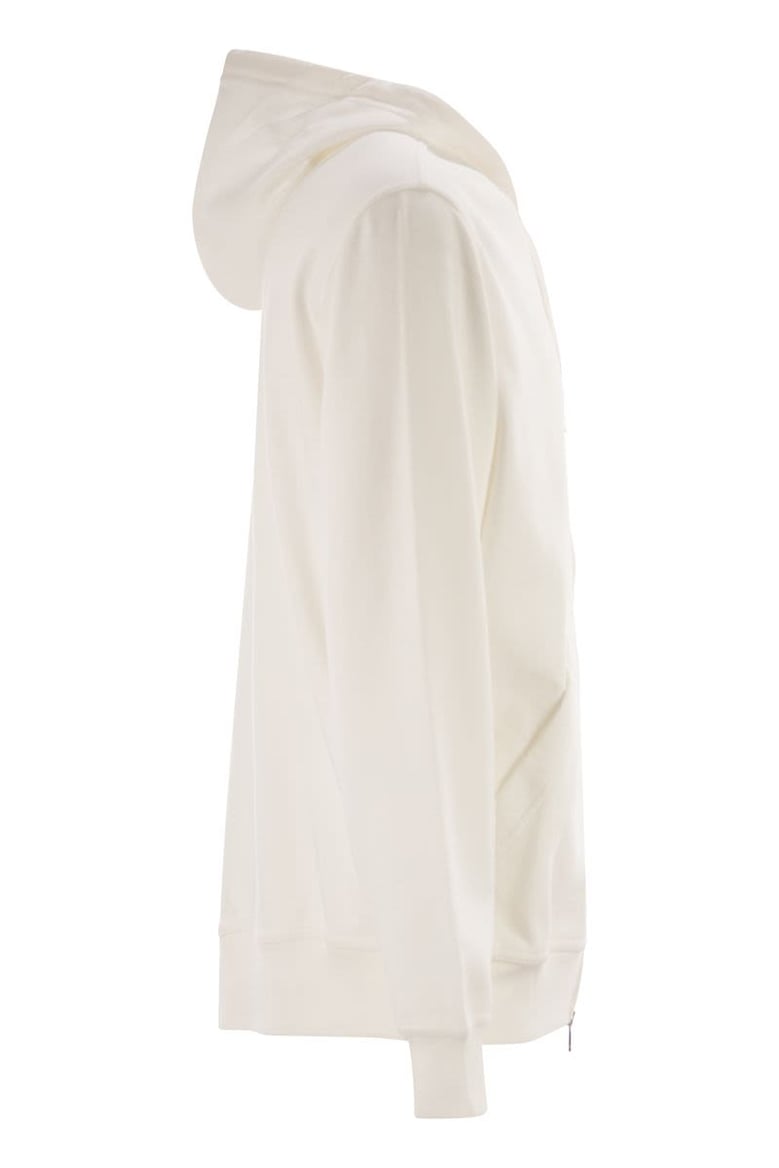 cotton fleece topwear with zip and hood by Selfnex