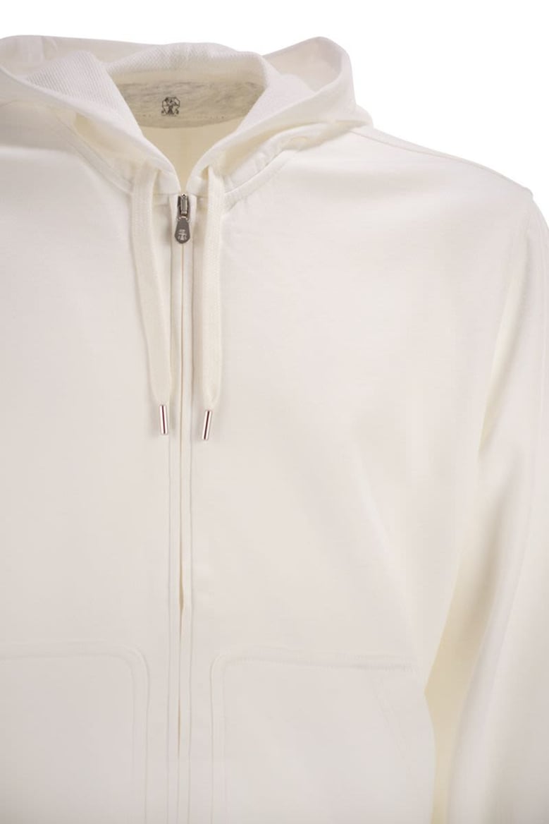 cotton fleece topwear with zip and hood by Selfnex