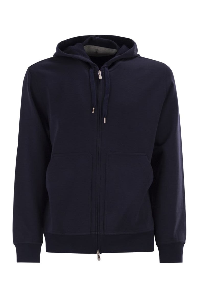 cotton fleece topwear with zip and hood by Selfnex