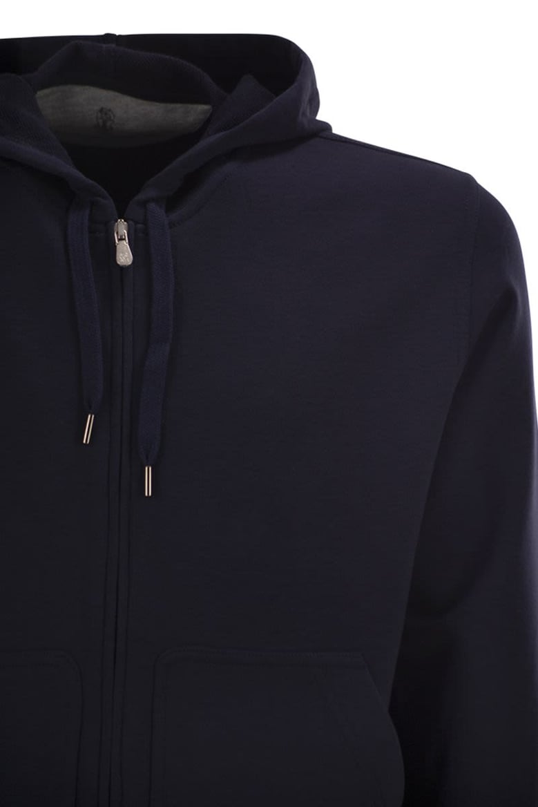 cotton fleece topwear with zip and hood by Selfnex