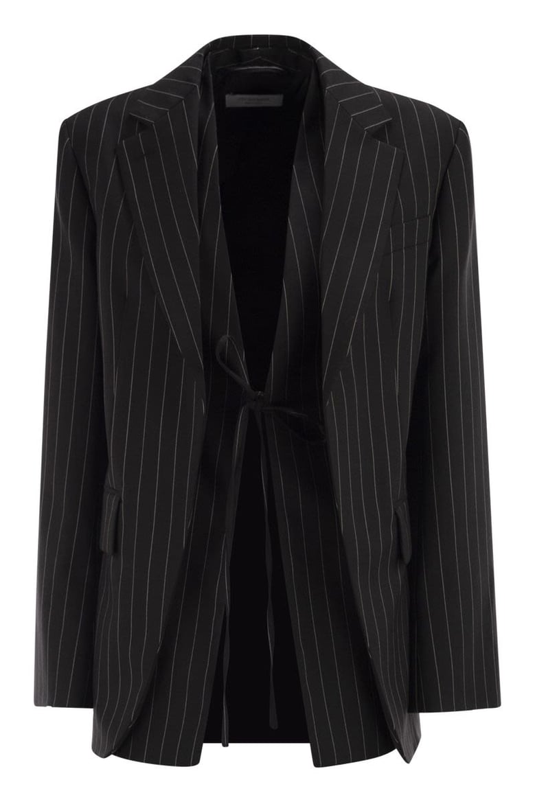spxdivina - tailored blazer in pinstriped gabardine by Selfnex