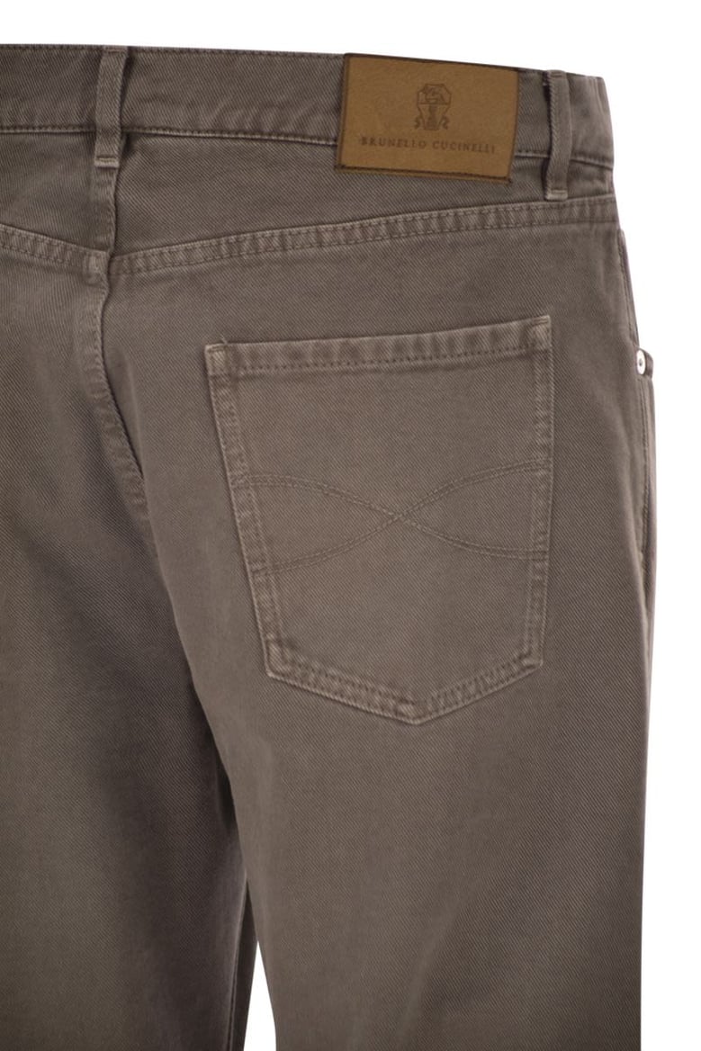iconic fit five-pocket trousers in garment-dyed denim by Selfnex