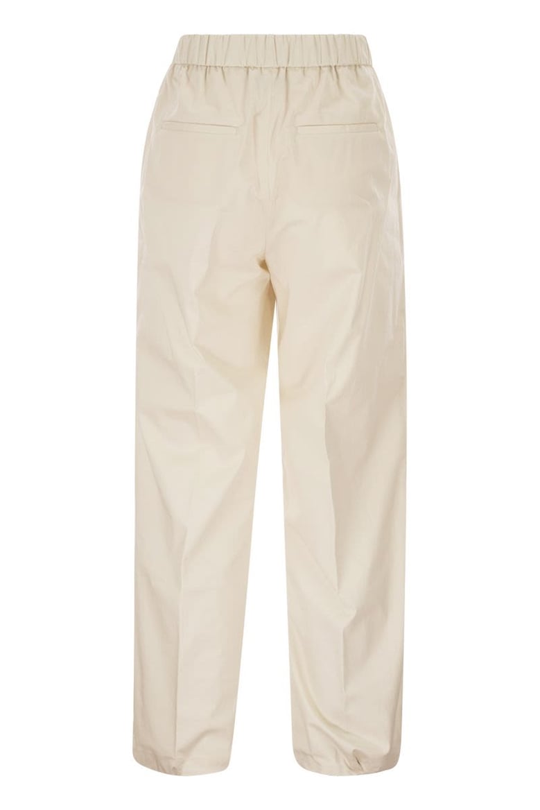 loose-fitting stretch cotton trousers with elasticated waistband by Selfnex