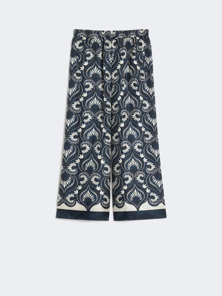 wkdottico - flowing printed silk trousers by Selfnex