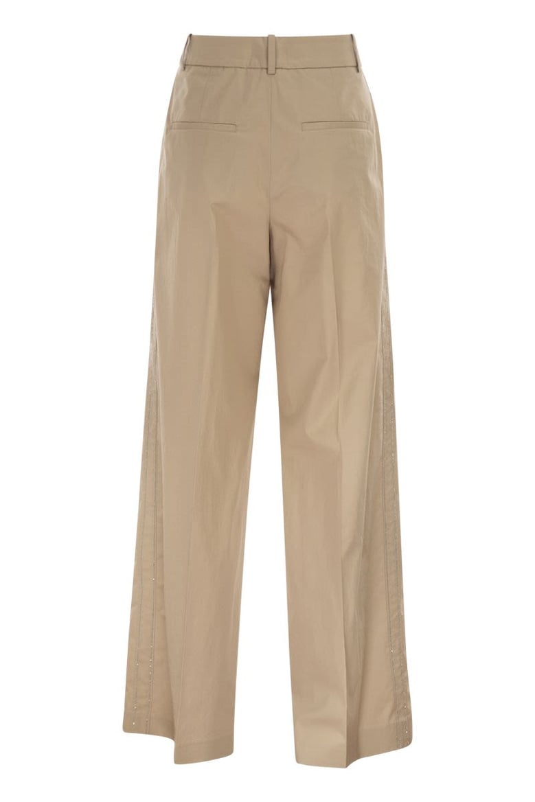 tailored trousers in stretch cotton with pleats by Selfnex