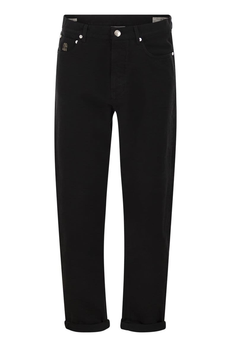 iconic fit five-pocket trousers in garment-dyed denim by Selfnex