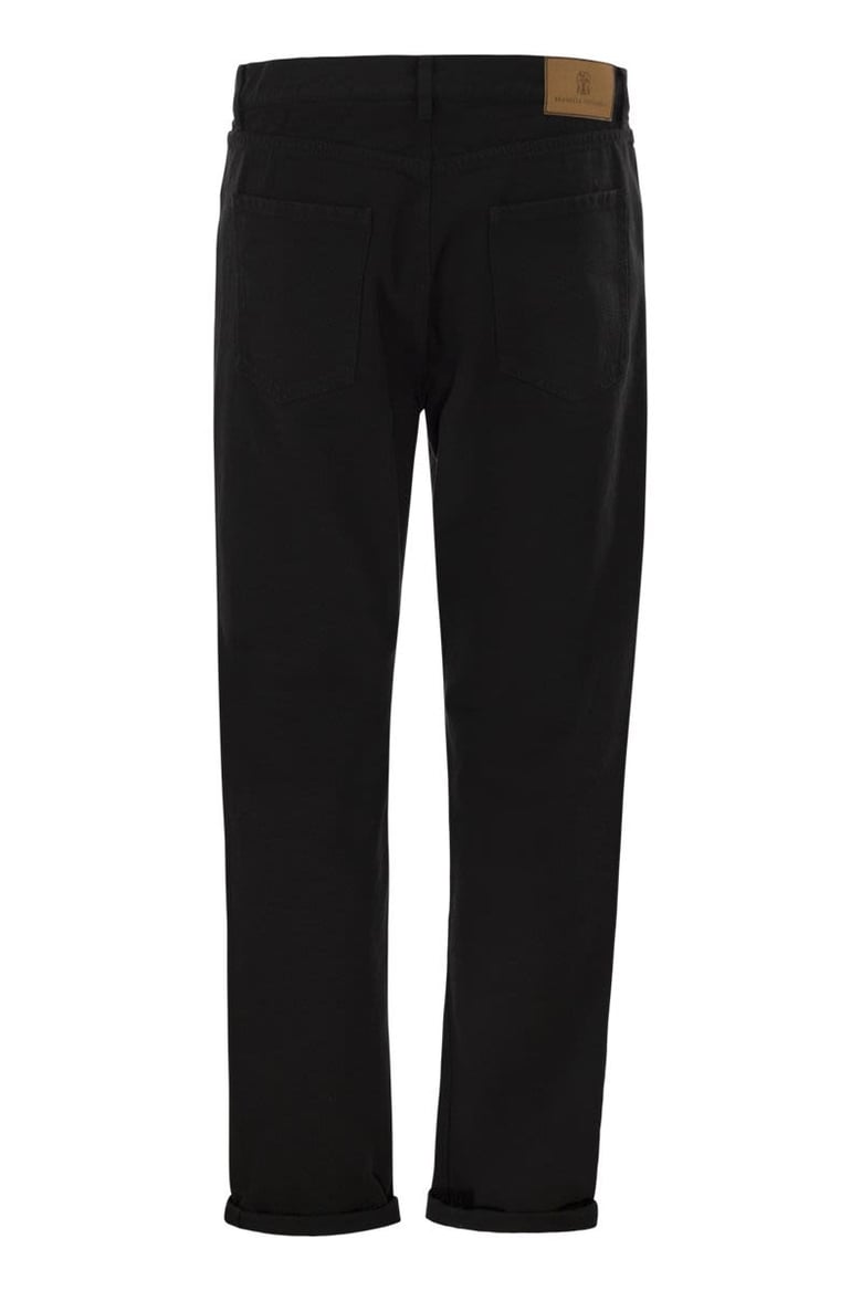 iconic fit five-pocket trousers in garment-dyed denim by Selfnex