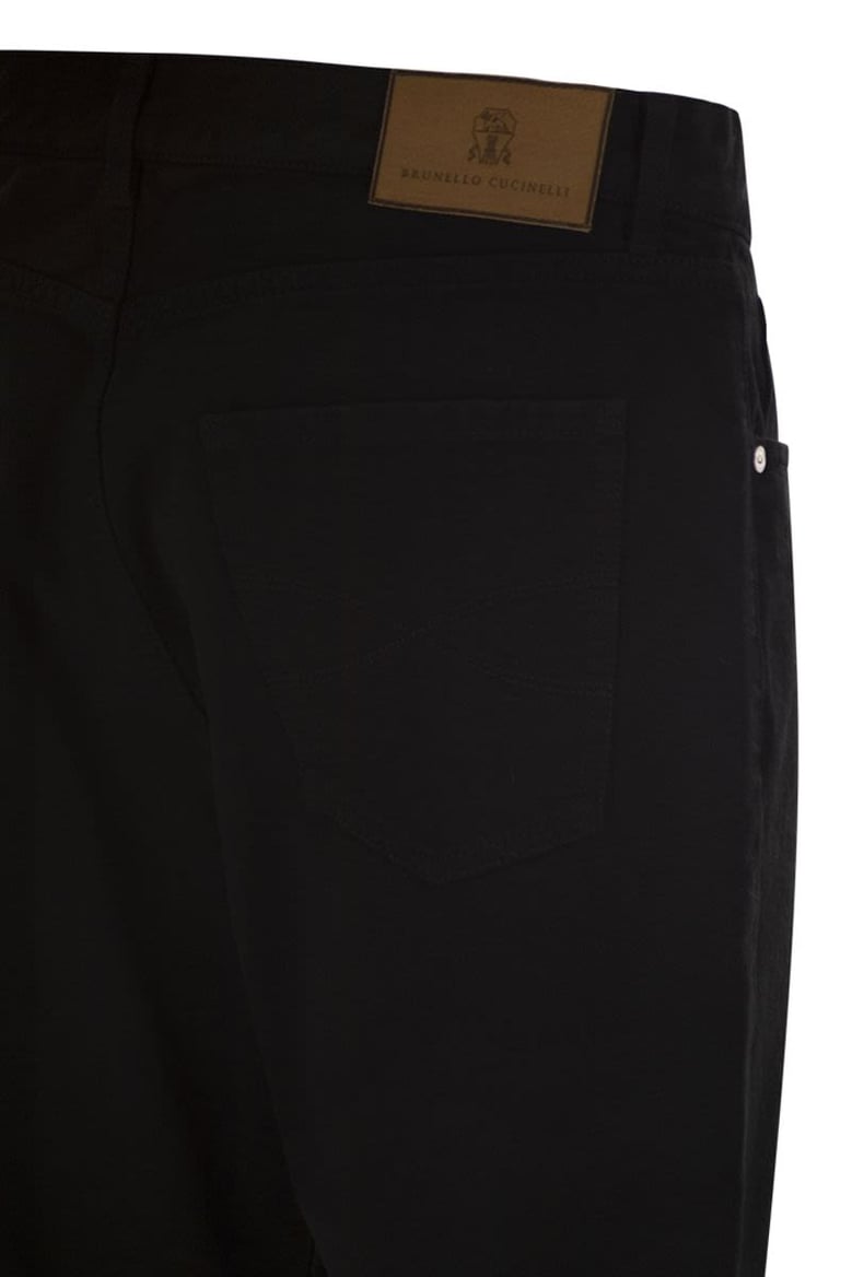 iconic fit five-pocket trousers in garment-dyed denim by Selfnex