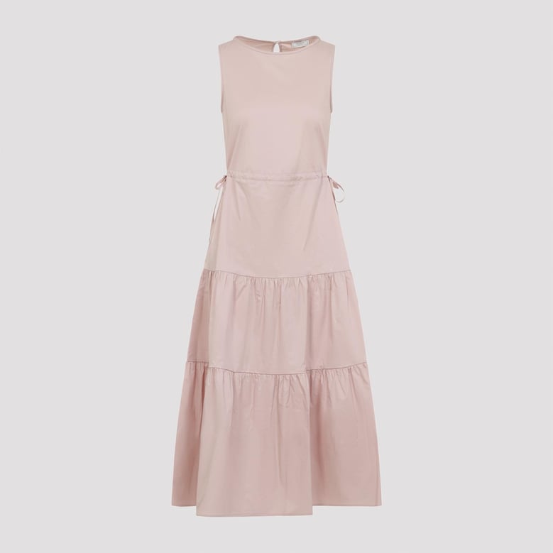 sleeveless midi dress in stretch cotton by Selfnex