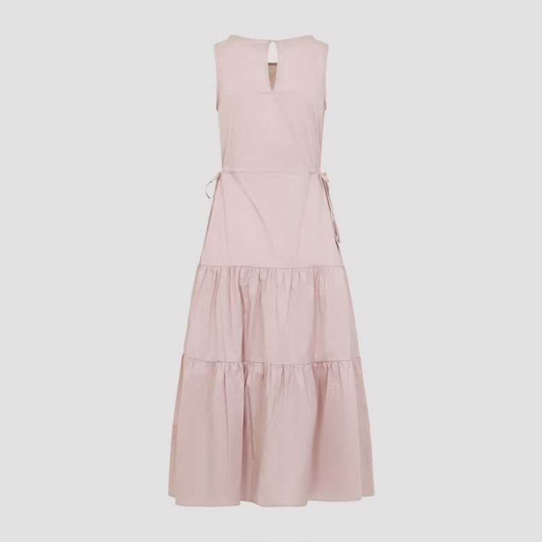sleeveless midi dress in stretch cotton by Selfnex