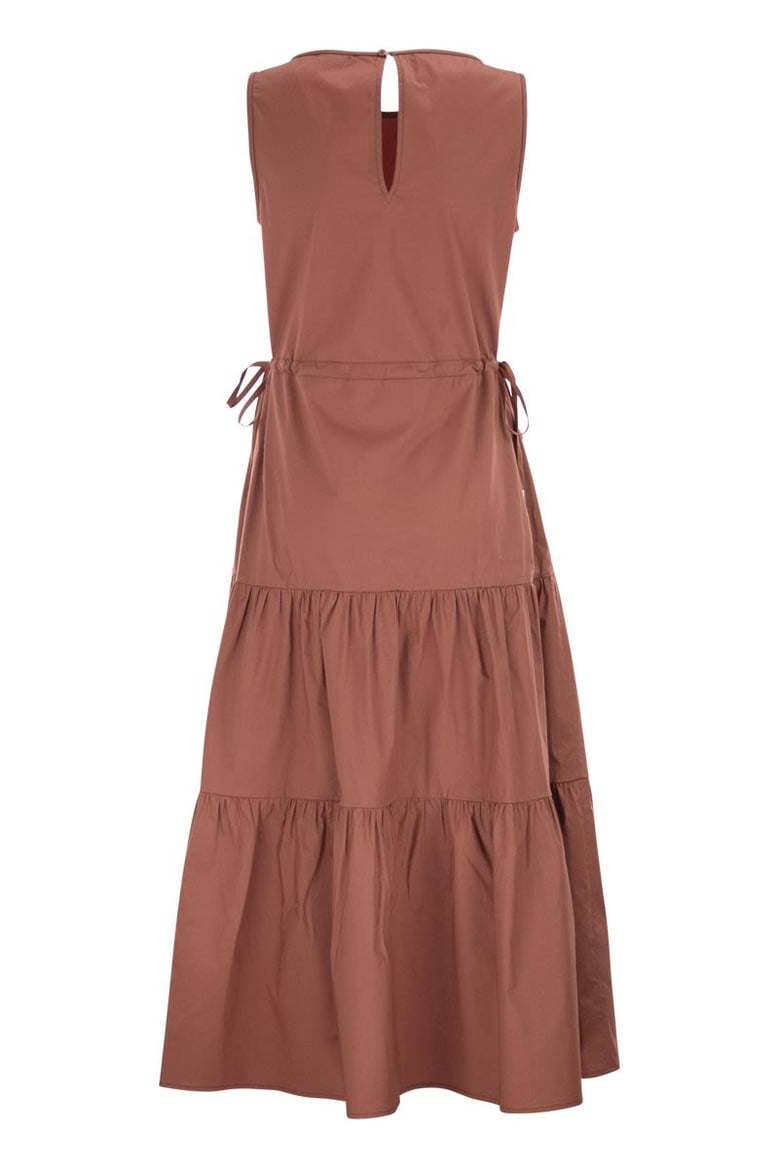 sleeveless midi dress in stretch cotton by Selfnex