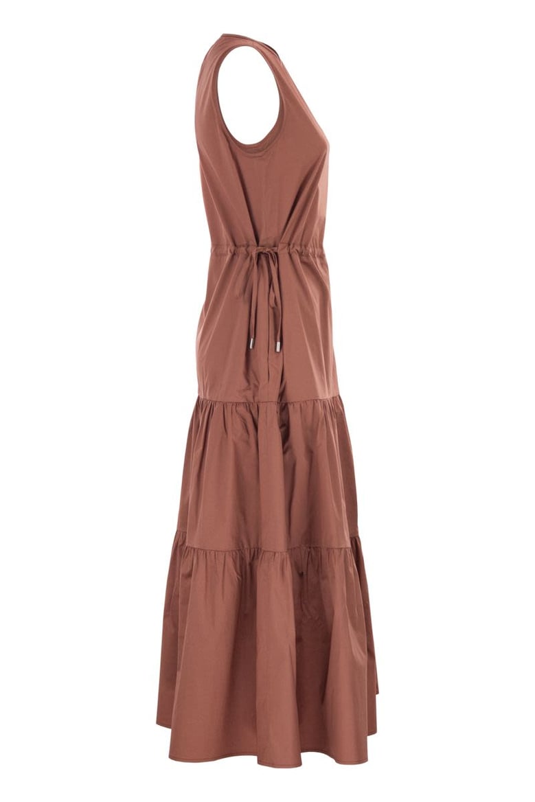 sleeveless midi dress in stretch cotton by Selfnex