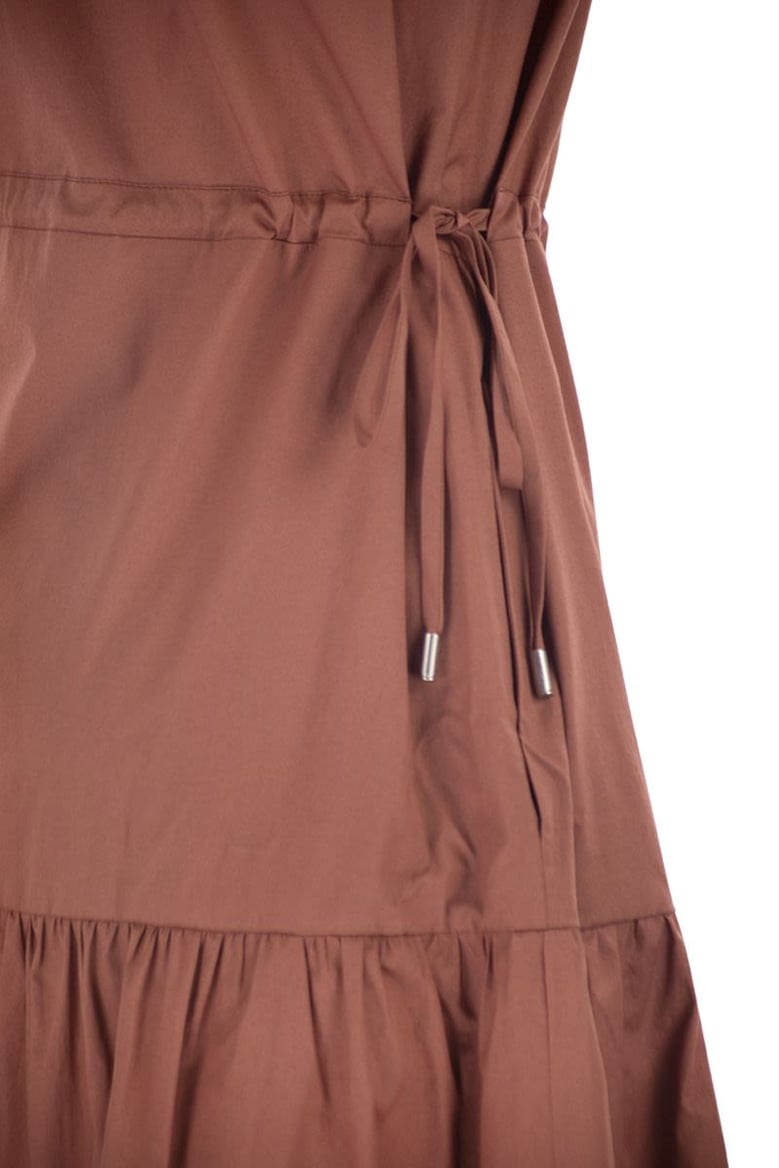 sleeveless midi dress in stretch cotton by Selfnex