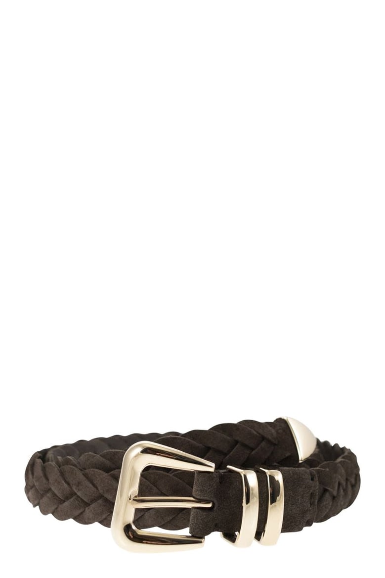 reversed calfskin belt with braided tip by Selfnex