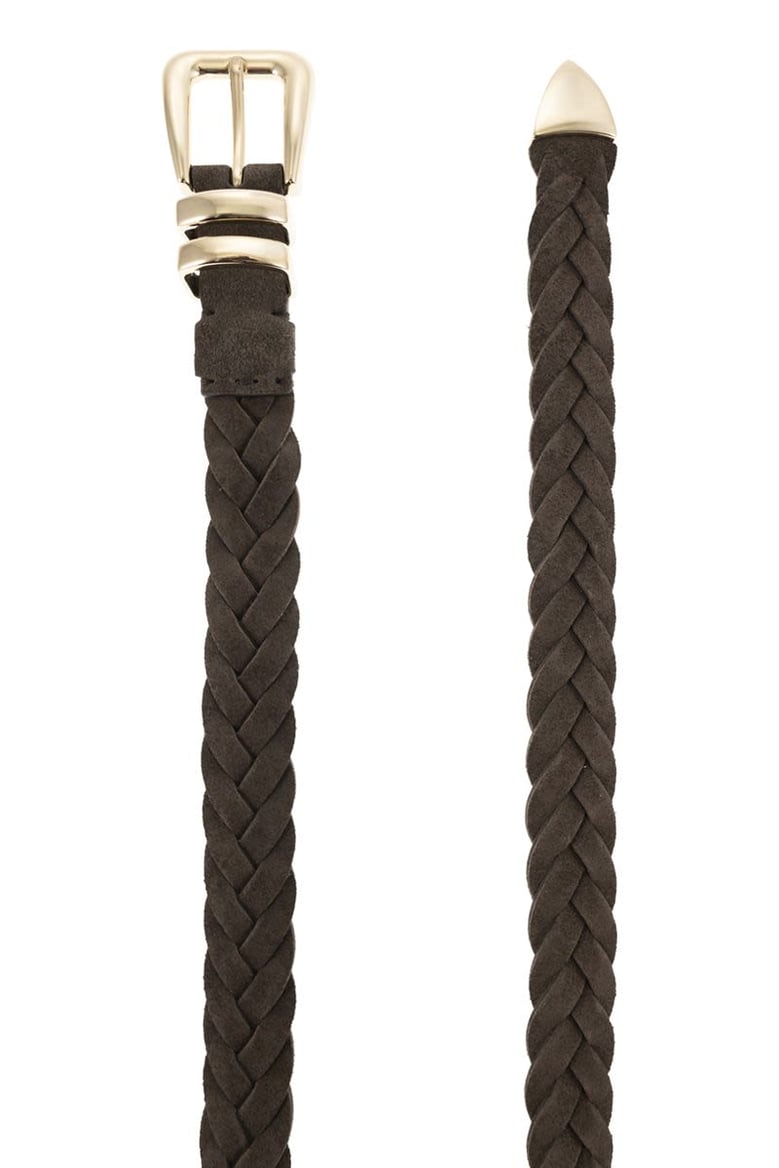 reversed calfskin belt with braided tip by Selfnex