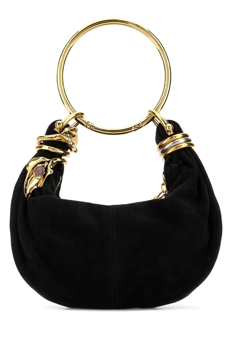 black suede mini bracelet handbag by Selfnex