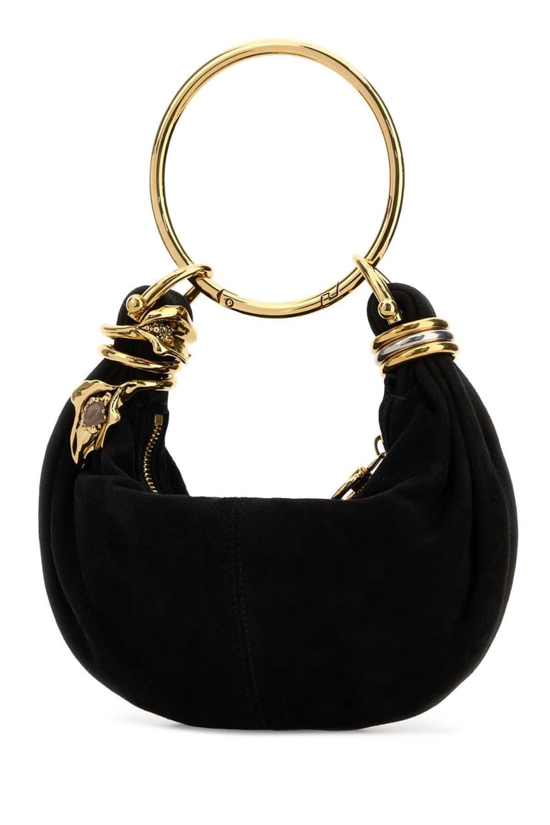 black suede mini bracelet handbag by Selfnex