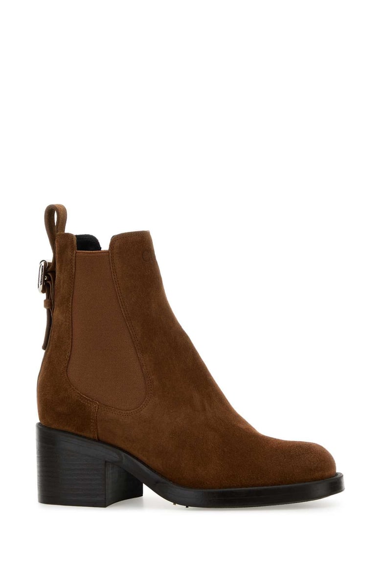 caramel suede dakota ankle boots by Selfnex