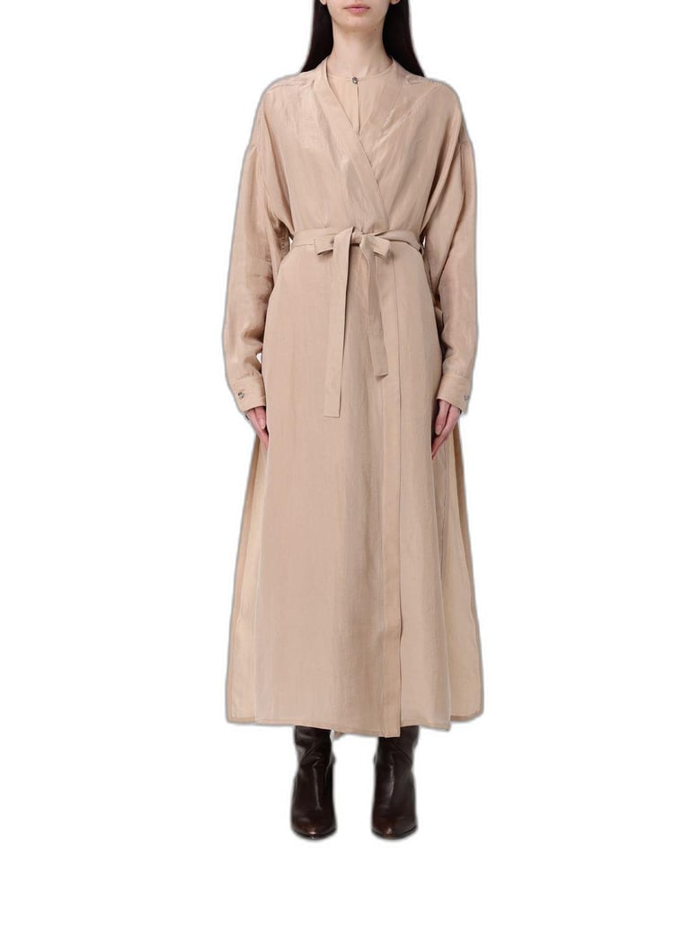 campagna belted long coat by Selfnex